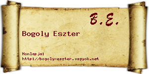 Bogoly Eszter névjegykártya